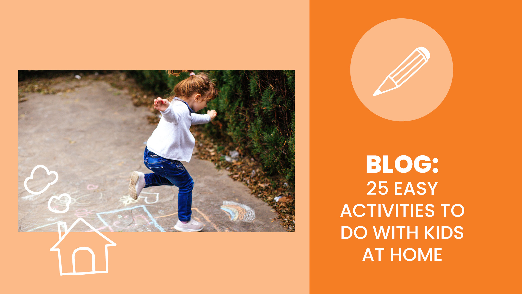 Young child, girl, having fun playing hopscotch drawn with chalk while outside.