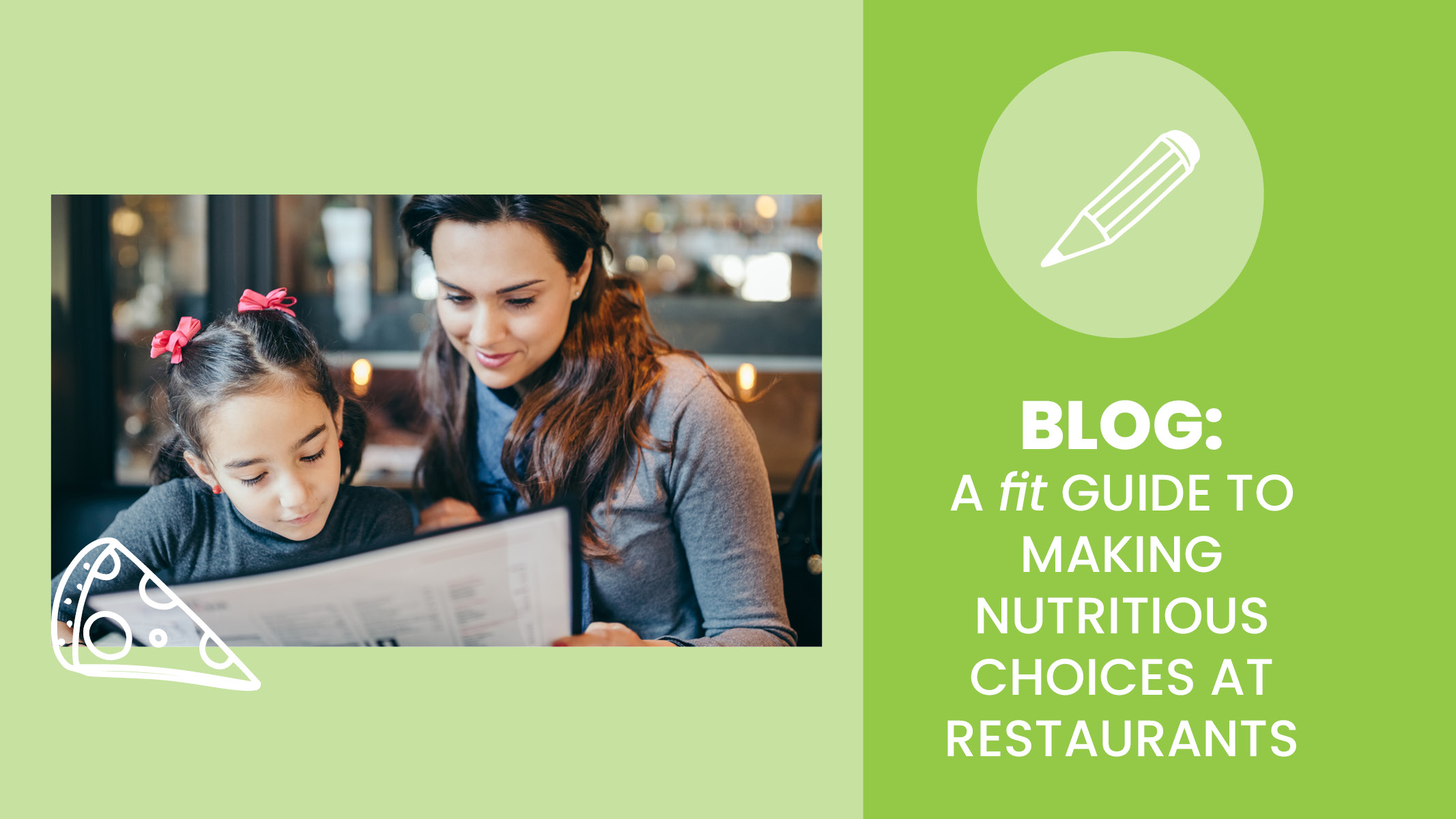 Mother and daughter search restaurant menu for healthy choices
