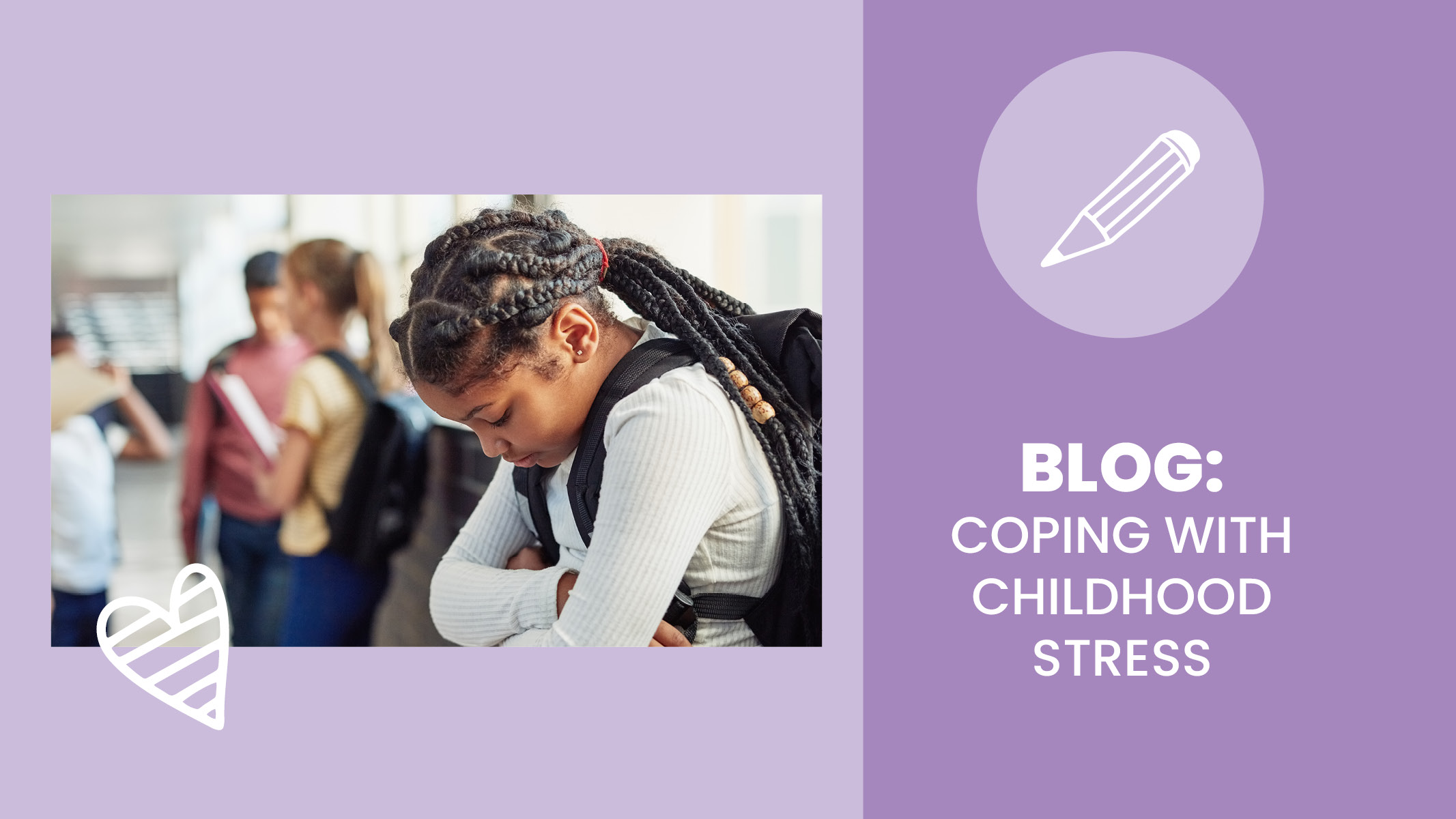 Young child, girl, feels stress and tries to cope with her feelings