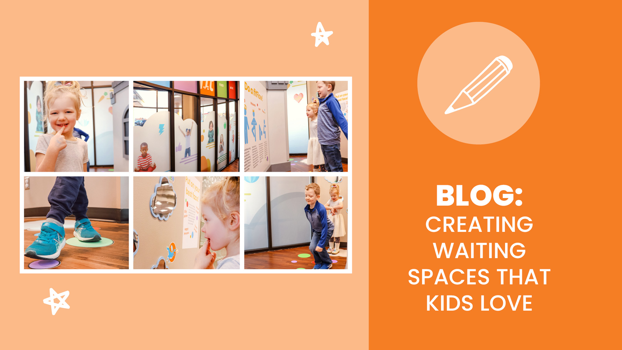 An inviting wait space for children in a hospital clinic