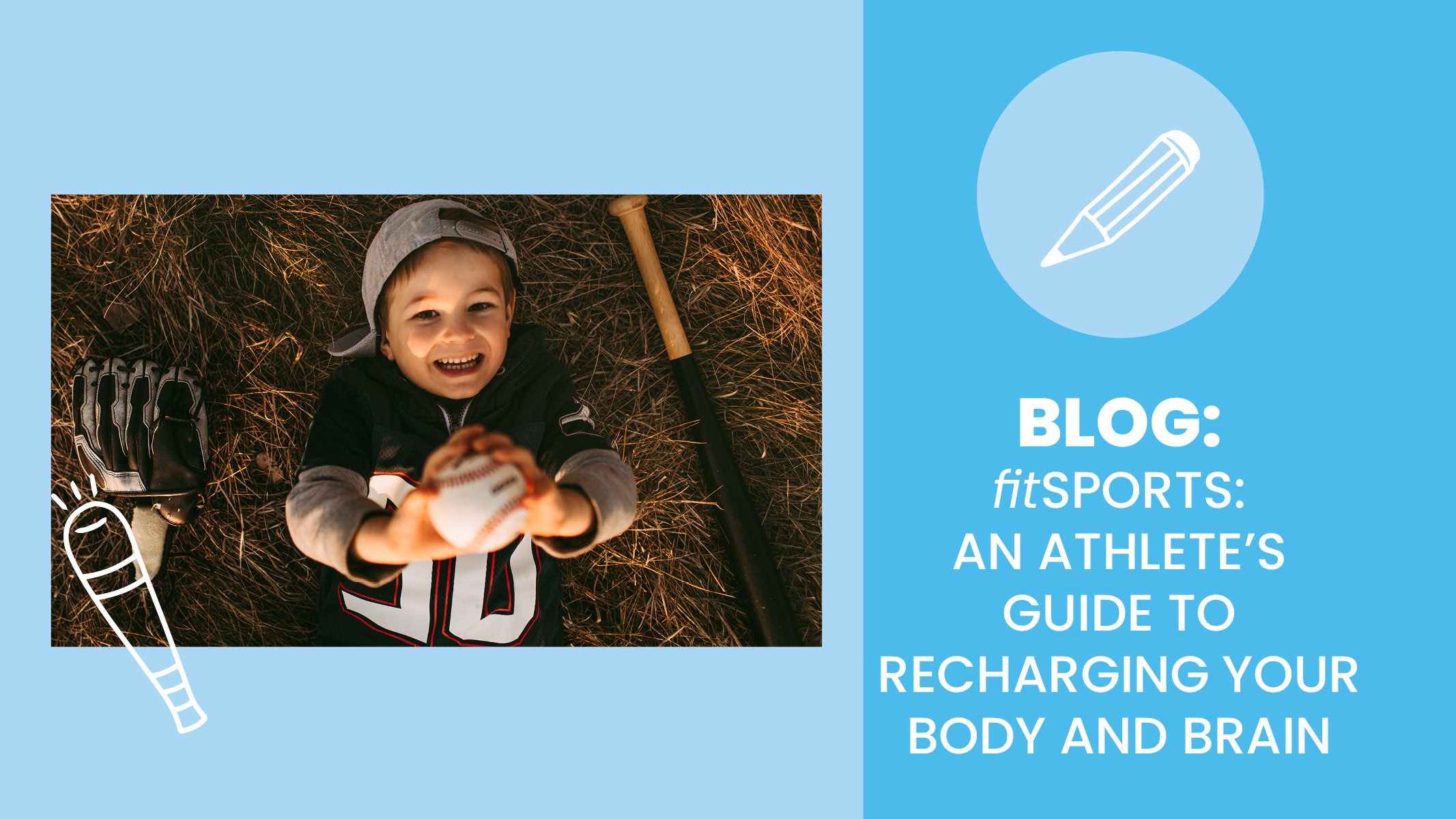 Young child, boy, lays on a baseball field to relax during practice