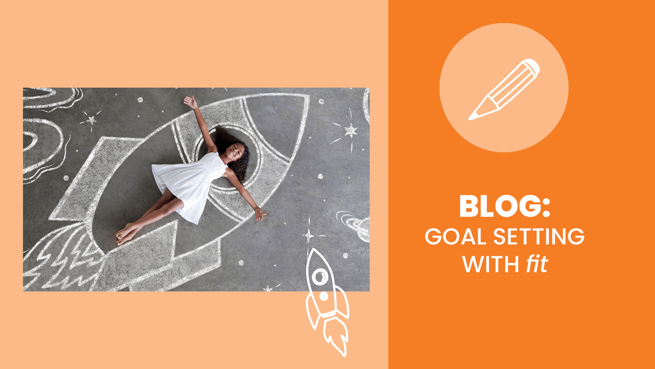 Young African American girl lays on chalk drawing of a rocket while thinking about goals