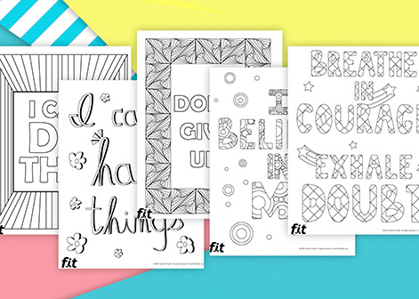Positive Self-Talk Coloring Pages with affirmations like I can do hard things and I believe in me
