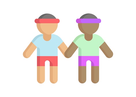 Two people holding hands