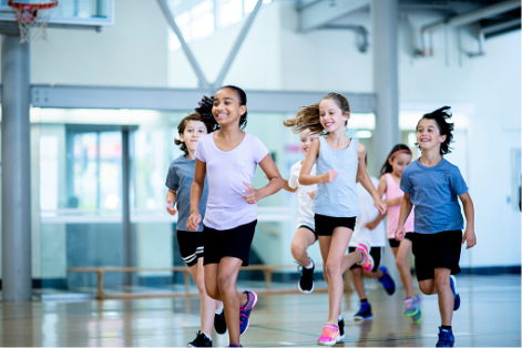 Kids playing in gym.