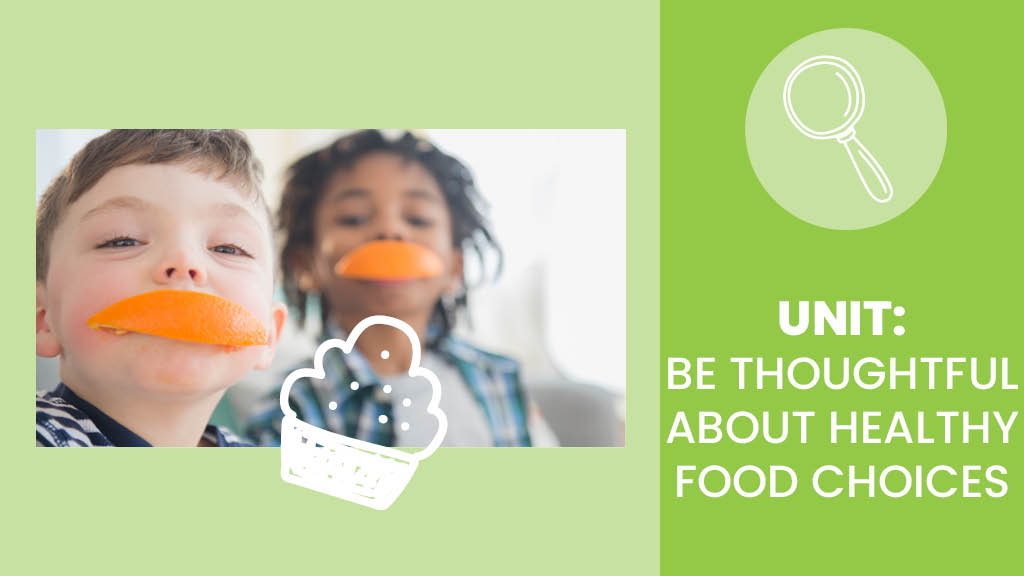two kids using oranges as their smile - Sanford fit